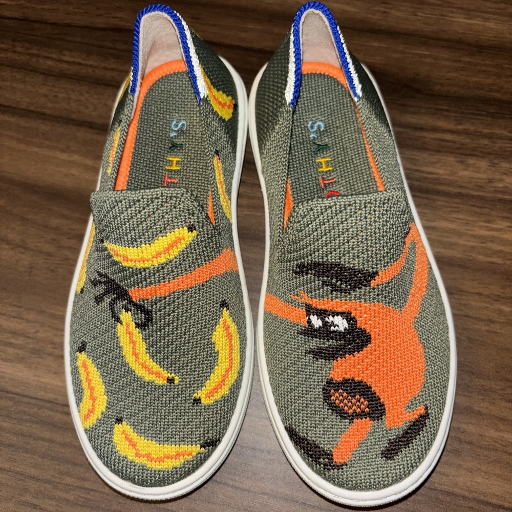 New Rothy's Snack Attack Kids 11 Unisex Monkey Bananas Slip On Sneaker Flats
